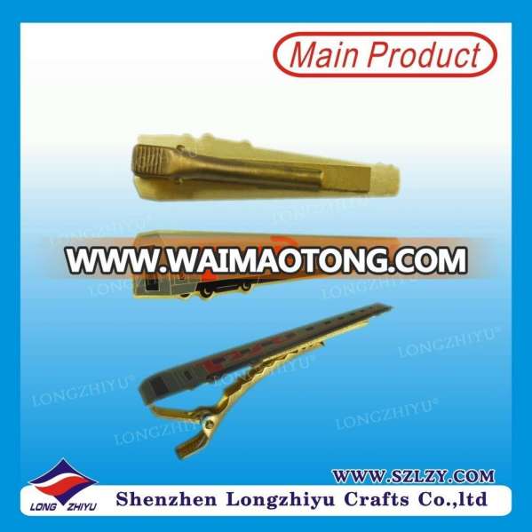 Wholesale Bronze Train Tie Clip Printed Your Logo