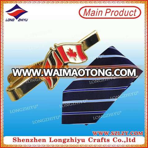 Fashion Cheap Custom Logo Nation Flag Necktie Pin Metal Tie Clip