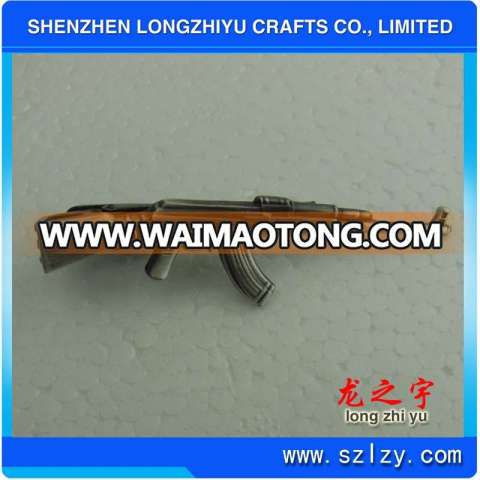 3D Gun Shape Tie Clip with Plating, Customize Tie Clip