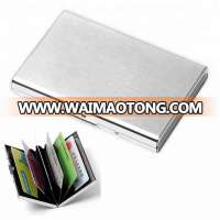 High quality fashion RFID Block stainless steel metal business name customized card holder/wallet