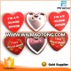 Custom Printing Logo Heart Tin Button Badge